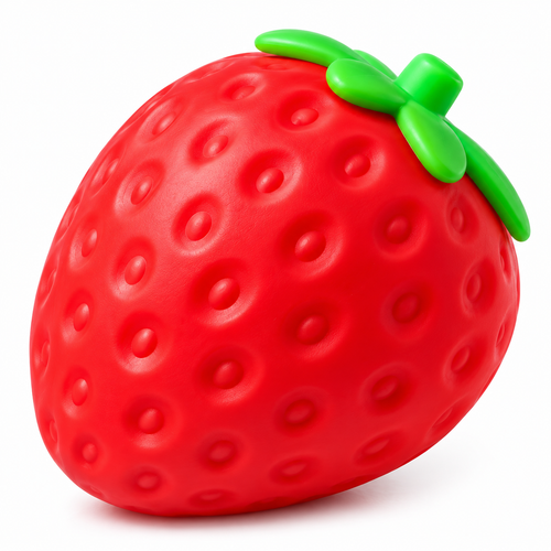 Fresa Gigante Squishy XL roja con hojas verdes