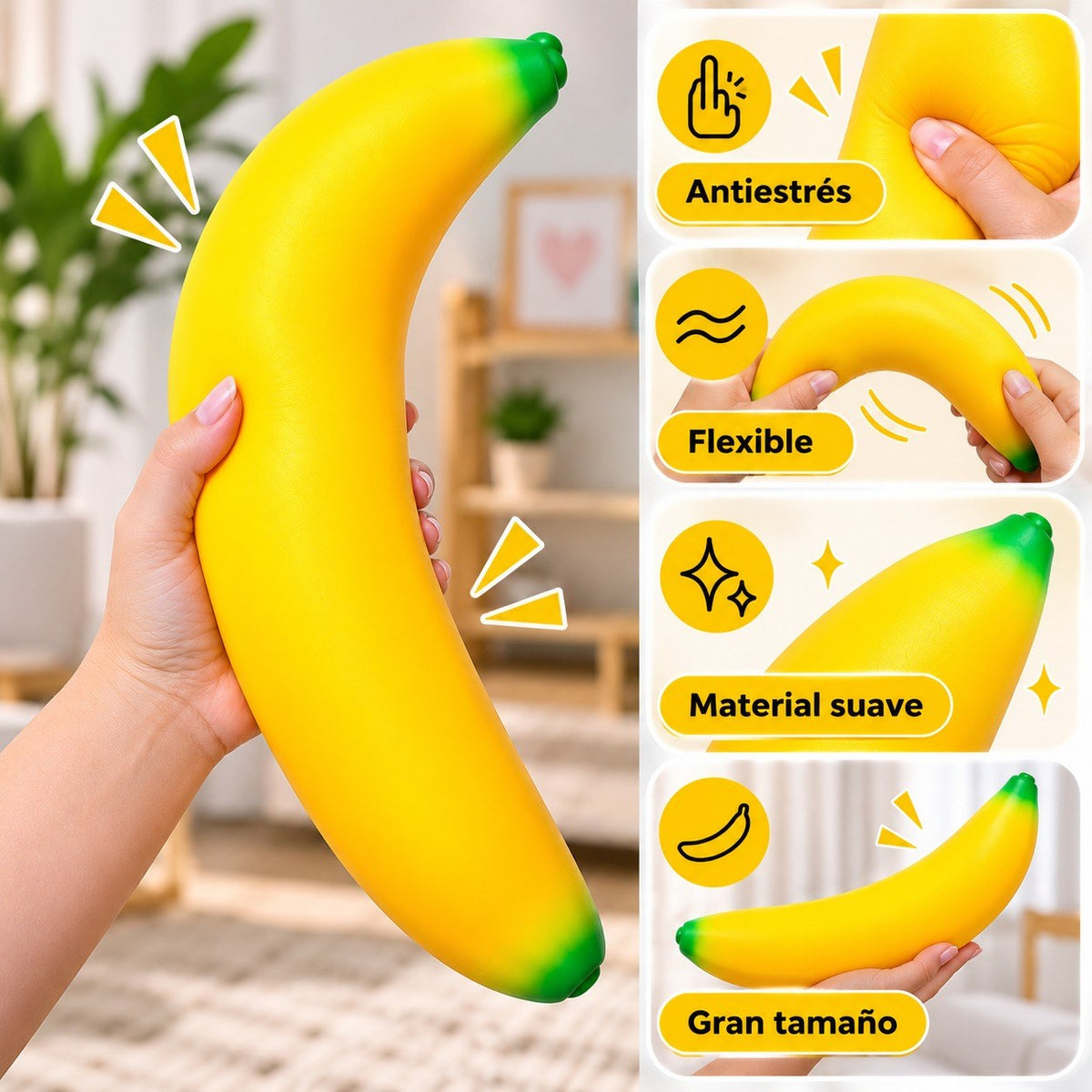 Antiestrés, flexible, material suave y gran tamaño