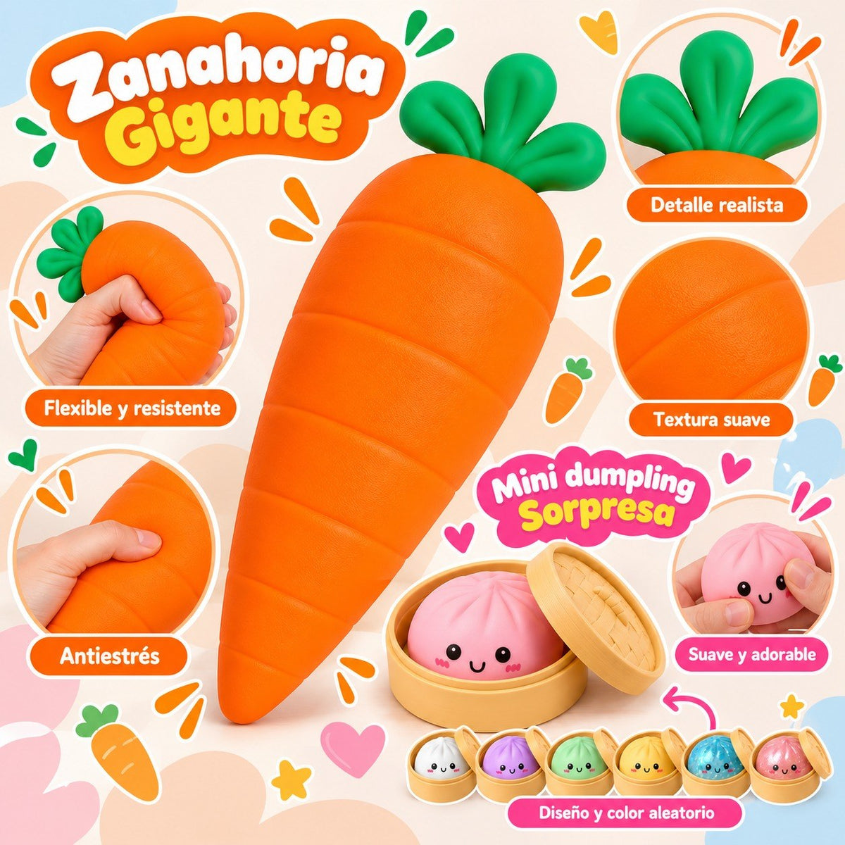Detalles de la zanahoria gigante