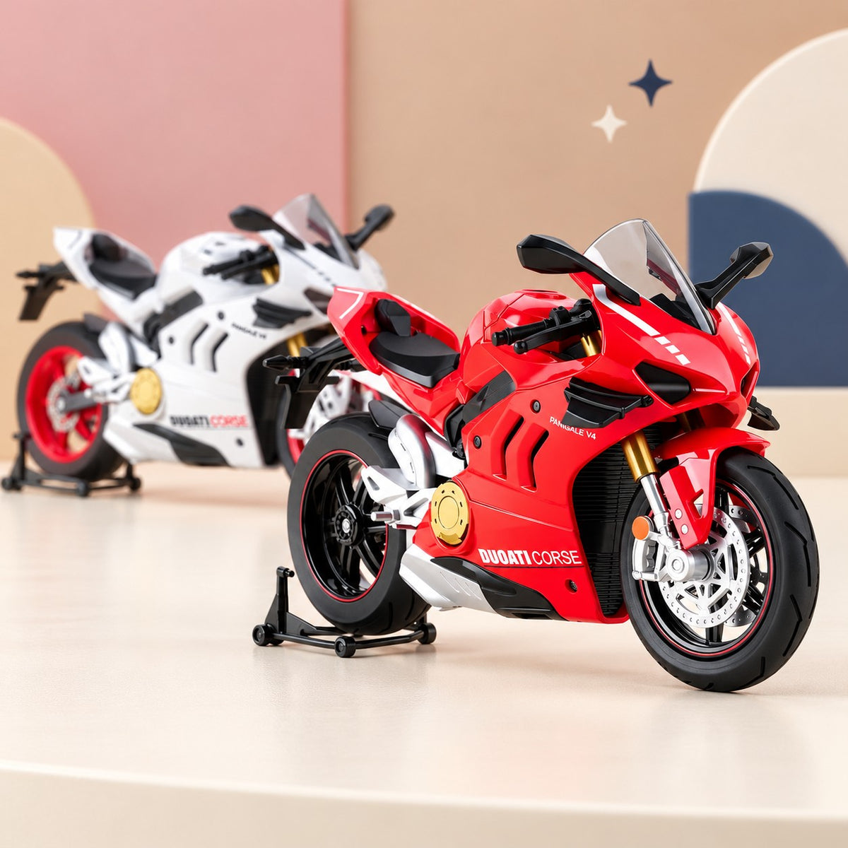 Moto Deportiva de Colección roja y blanca